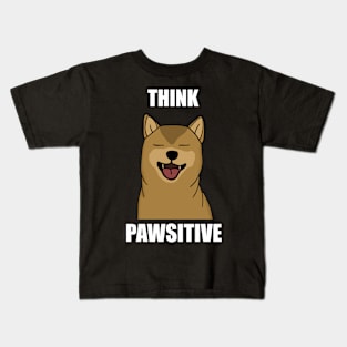 Think Positive Akita Dog Kids T-Shirt